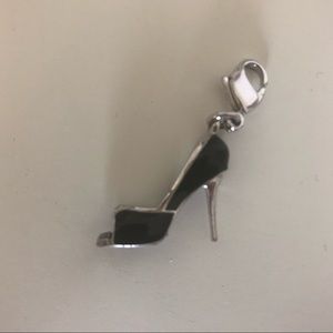 Swarovski silver black heel charm